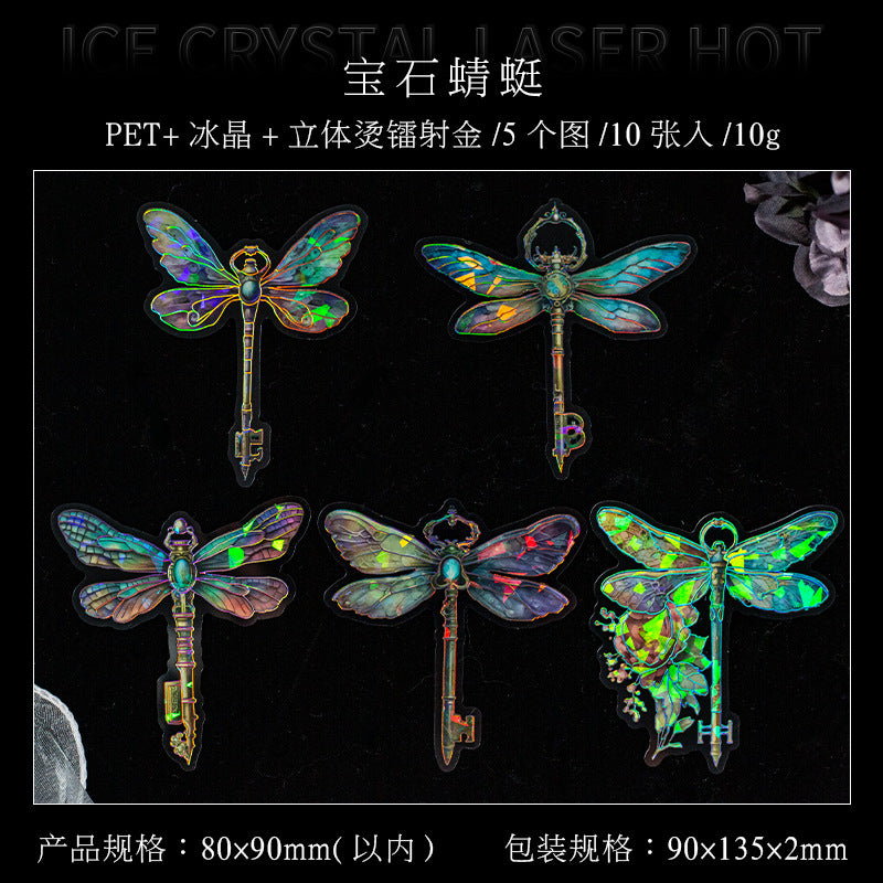 10 Pcs Glitter PET Stickers MJZS