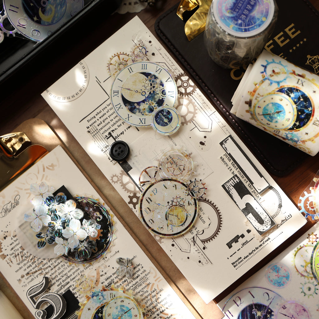 Floral Decorative Tape Rolls- Horology Gears
