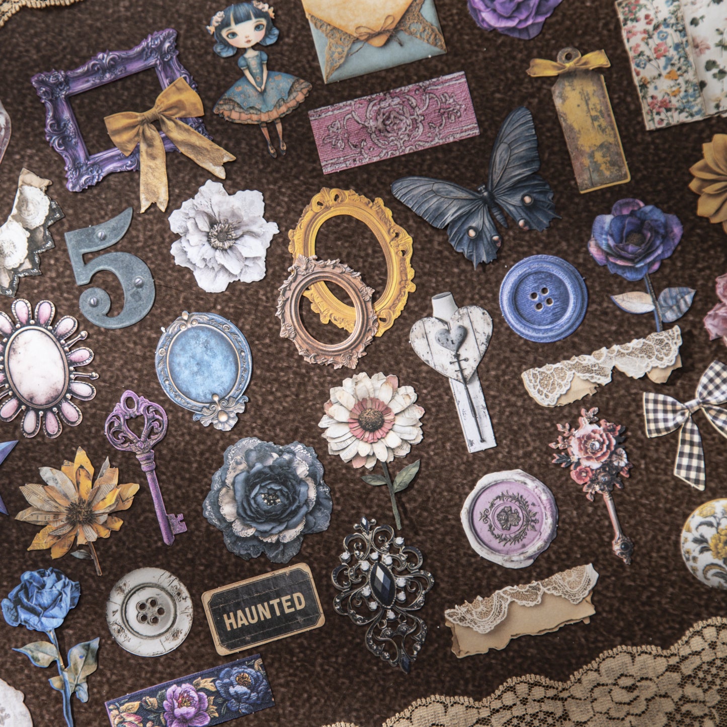 30 Pcs Vintage Flower Gadgets Stickers JWSG