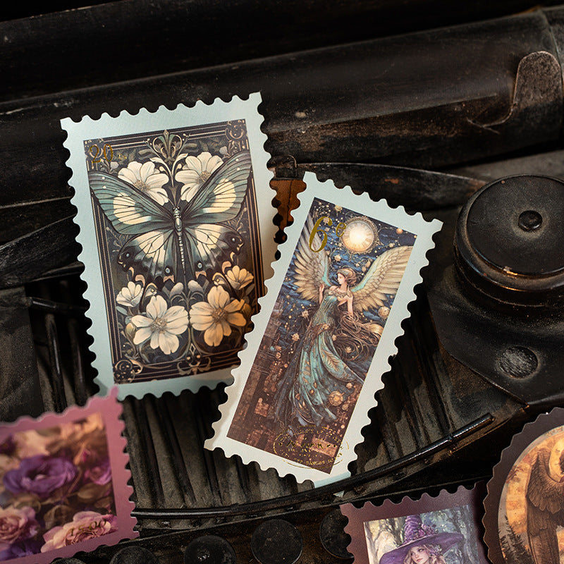 30 Pcs Vintage Postage Stamp Stickers YGY