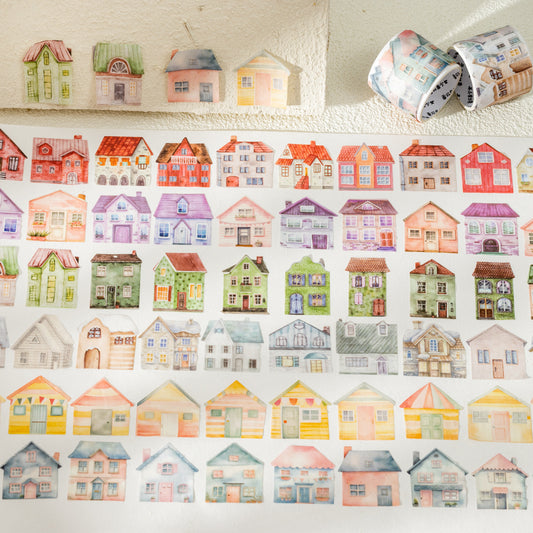 50 Pcs House Town Washi Stickers CMXZ