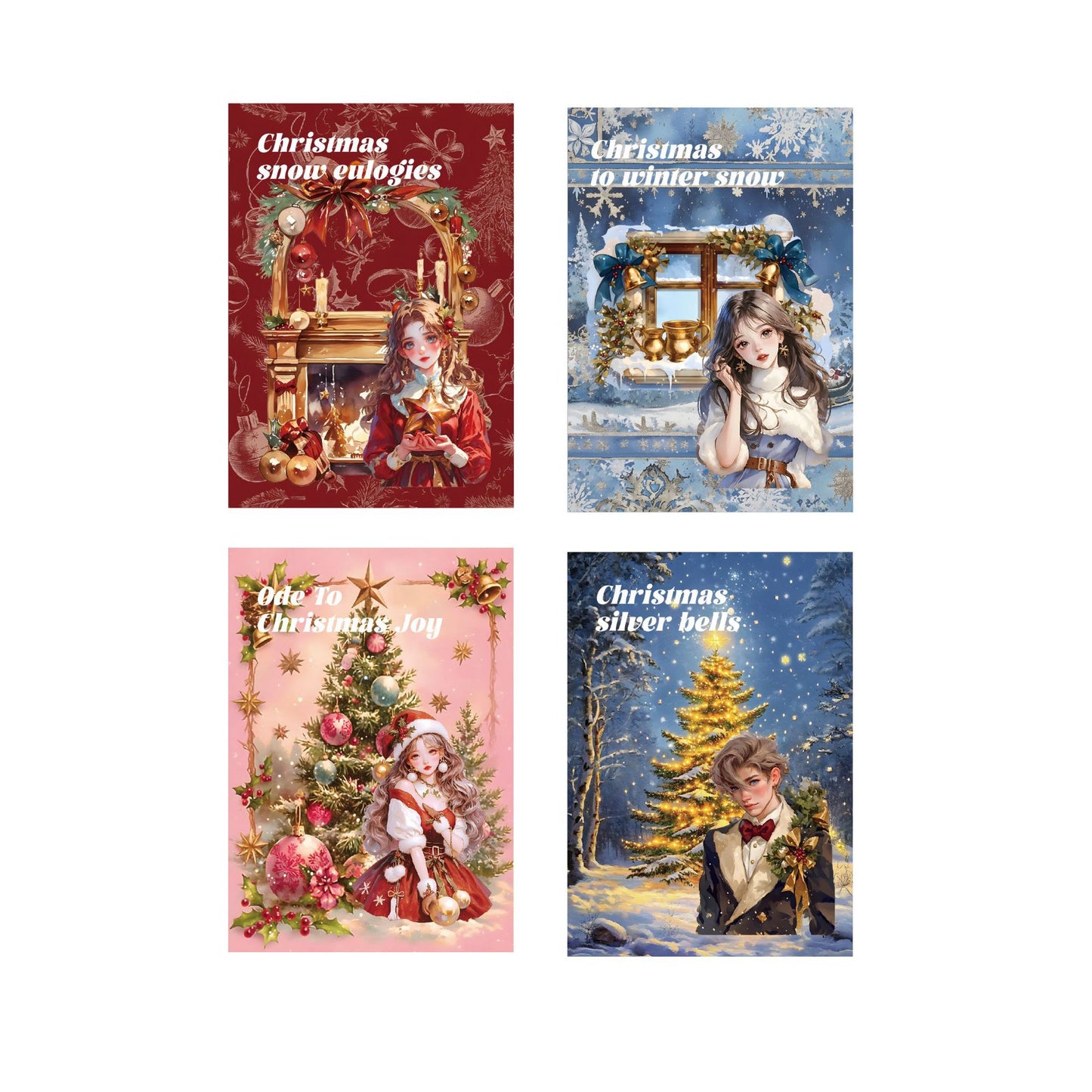 20 Sheets Christmas Themed PET Stickers Book DGSDY