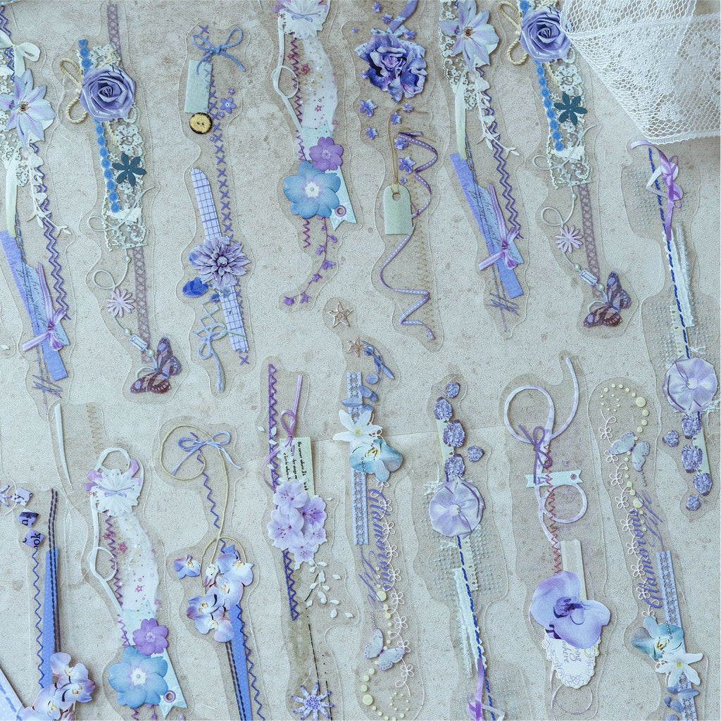 20 Pcs Lace Bow PET Stickers ZJSZS