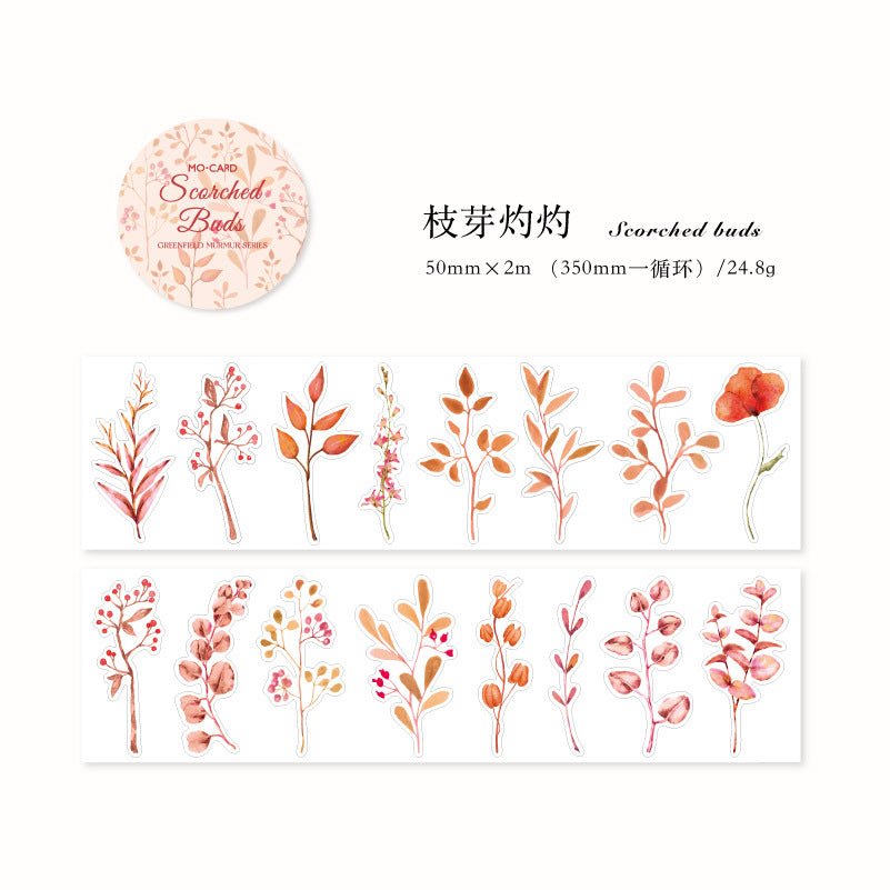 1 Roll Die Cut PET Leaf Stickers LYNN