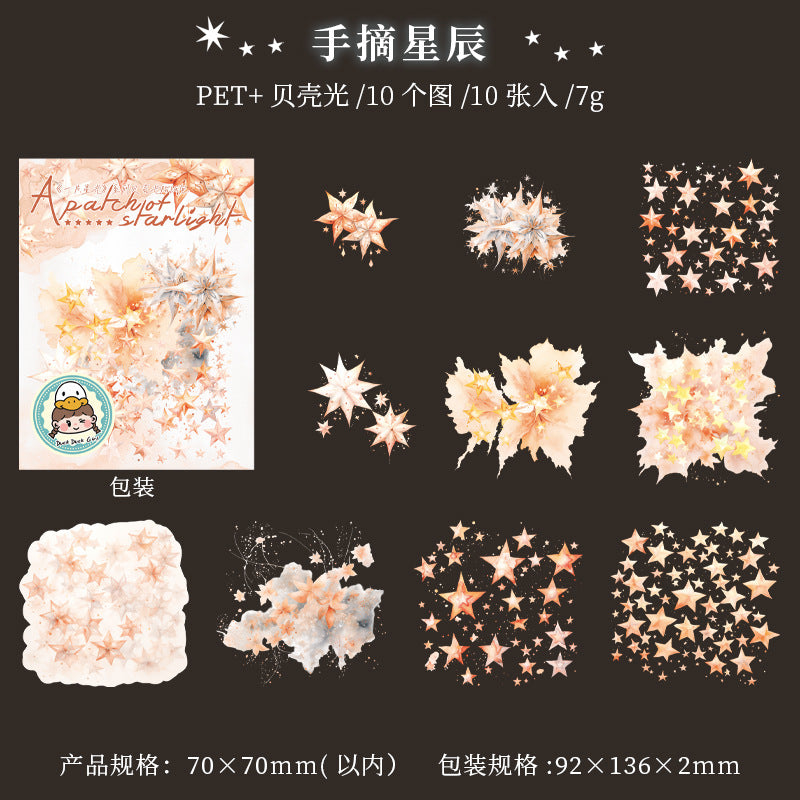 10 Pcs Star PET Stickers YPXG