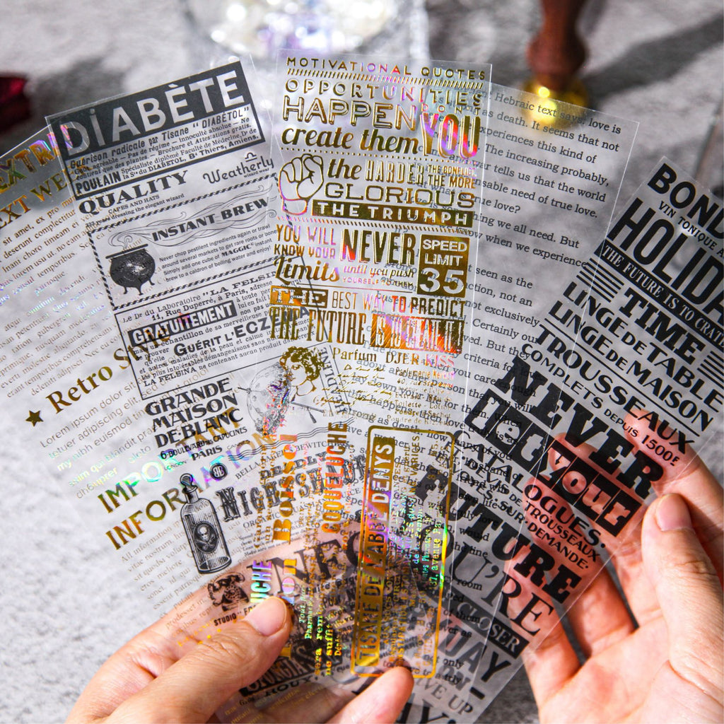 3 Pcs Quote Word PET Stickers YWXL