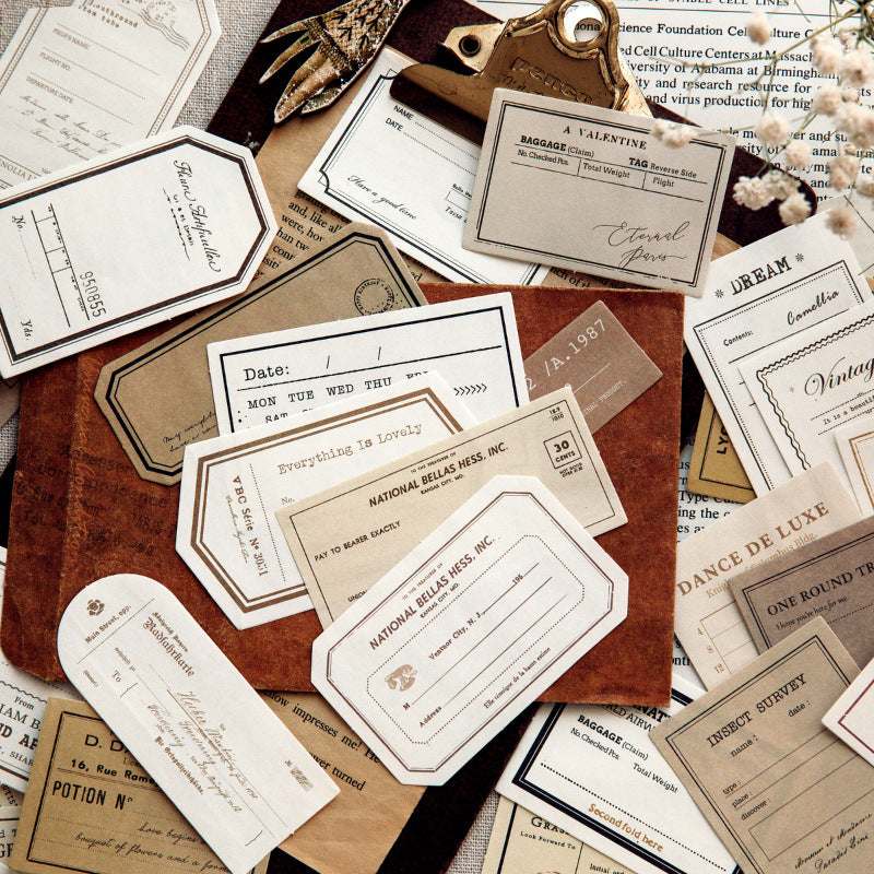 100 Pcs Vintage Antique Ephemera Receipts & Tickets Paper Pack