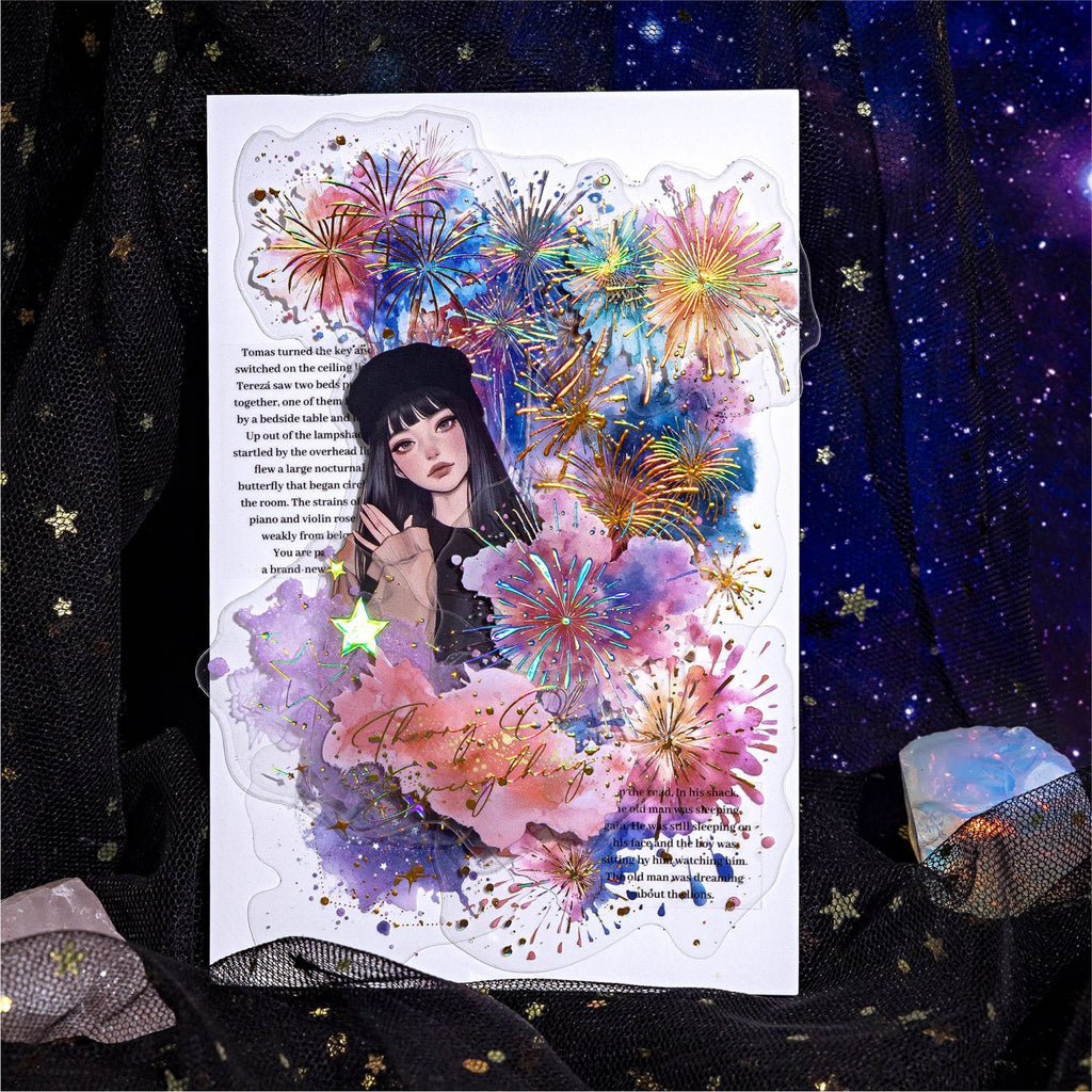 20 Pcs Watercolor Theme PET Stickers LGMJ