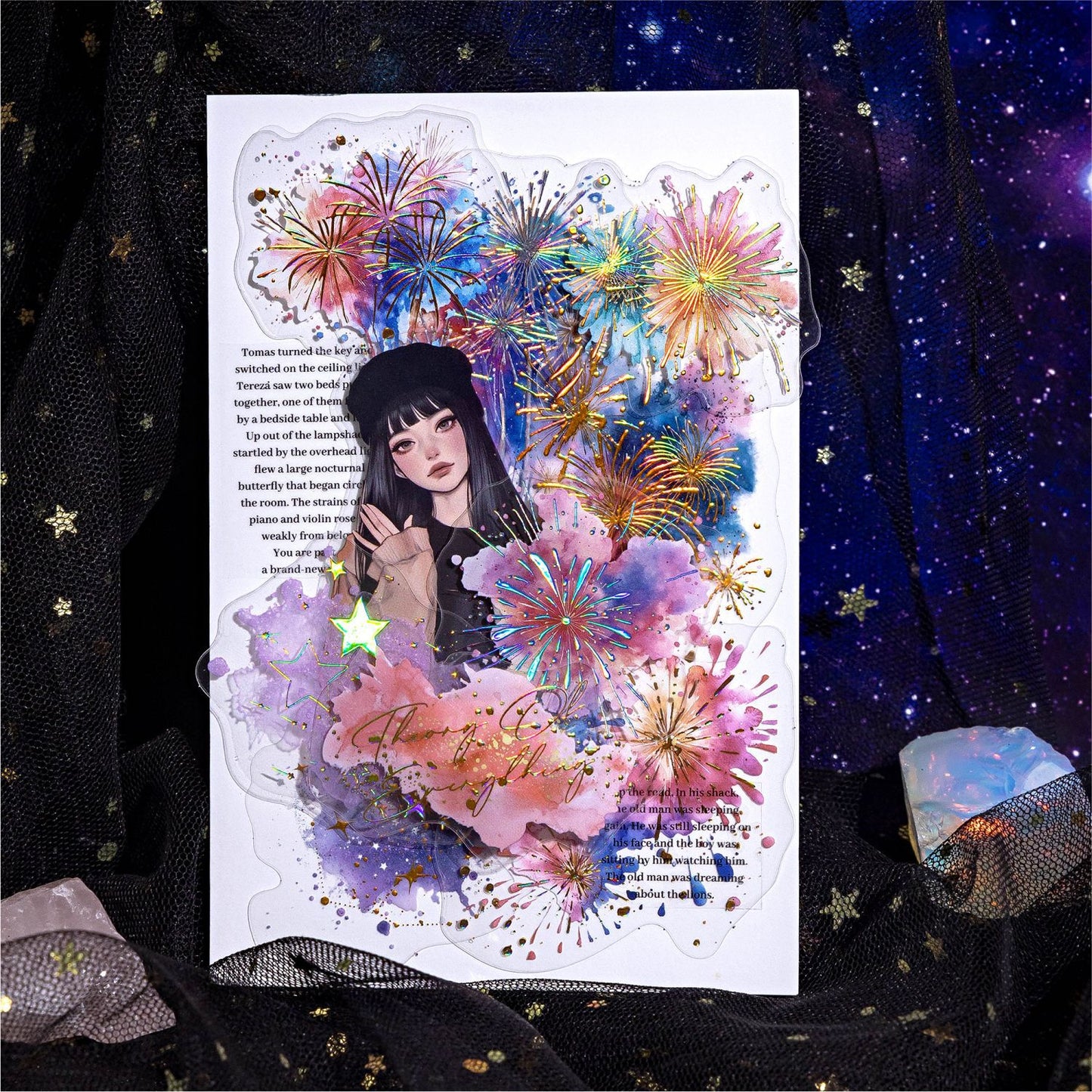 20 Pcs Watercolor Theme PET Stickers LGMJ