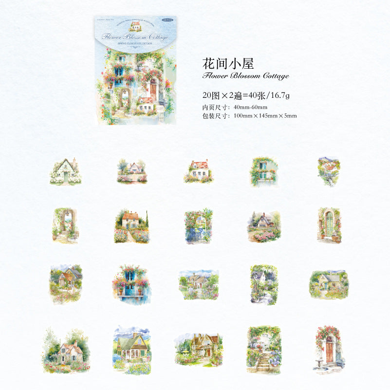 40 Pcs Garden Themed PET Stickers CRHJ