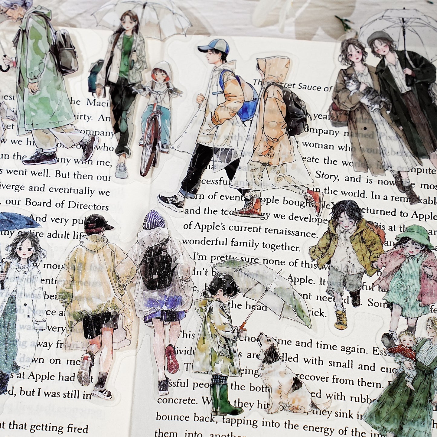 20 Pcs Passersby People PET Stickers YHRX