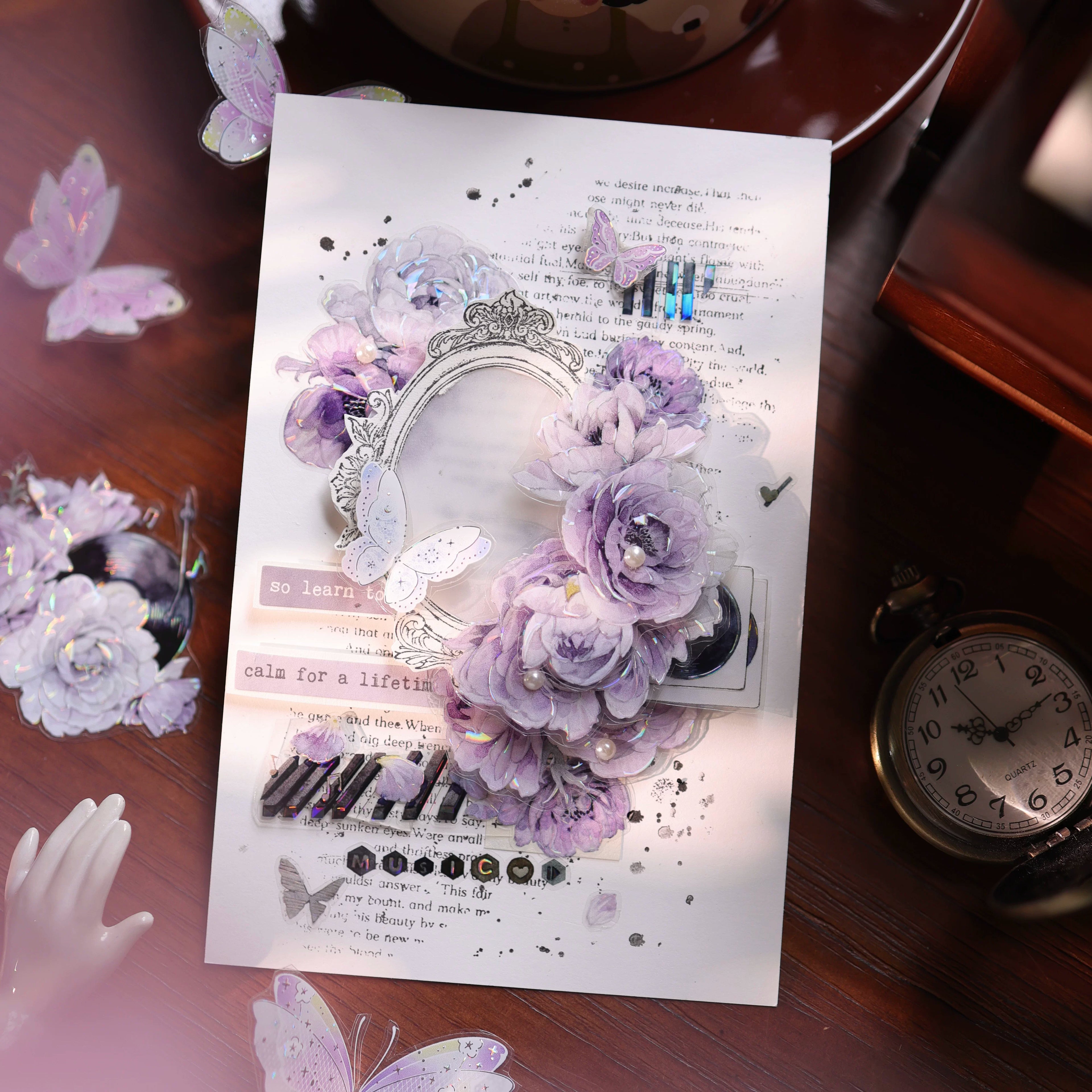 Floral Decorative Tape Rolls- Violet Echoes