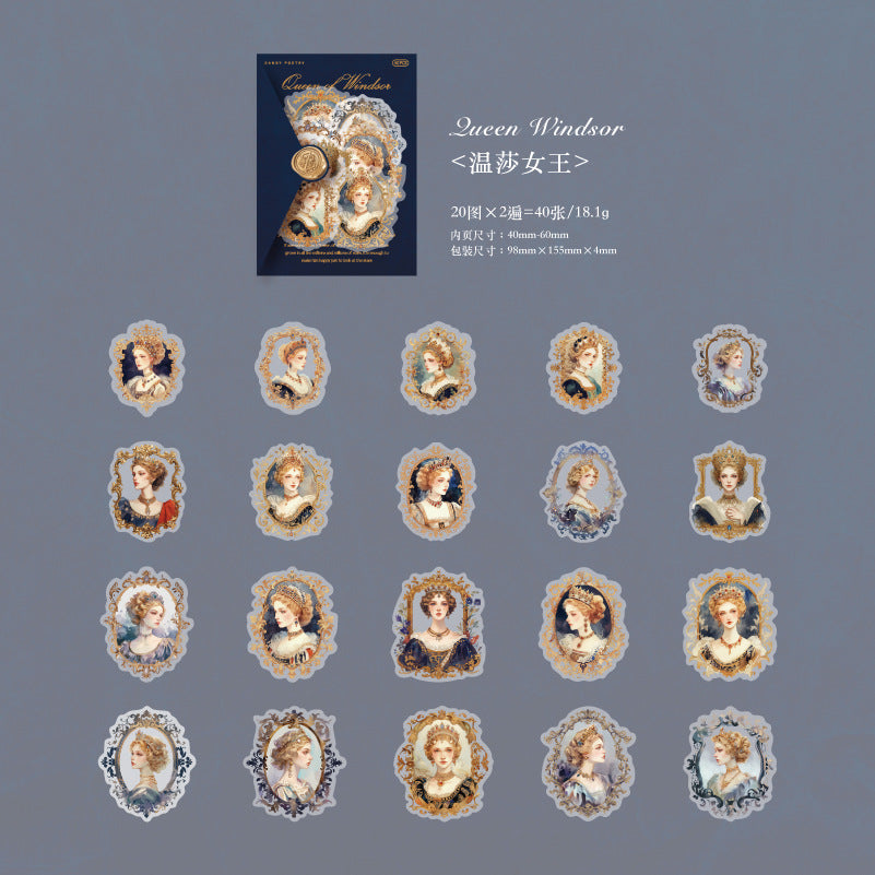 40 Pcs Vintage Lady PET Stickers FGXXH