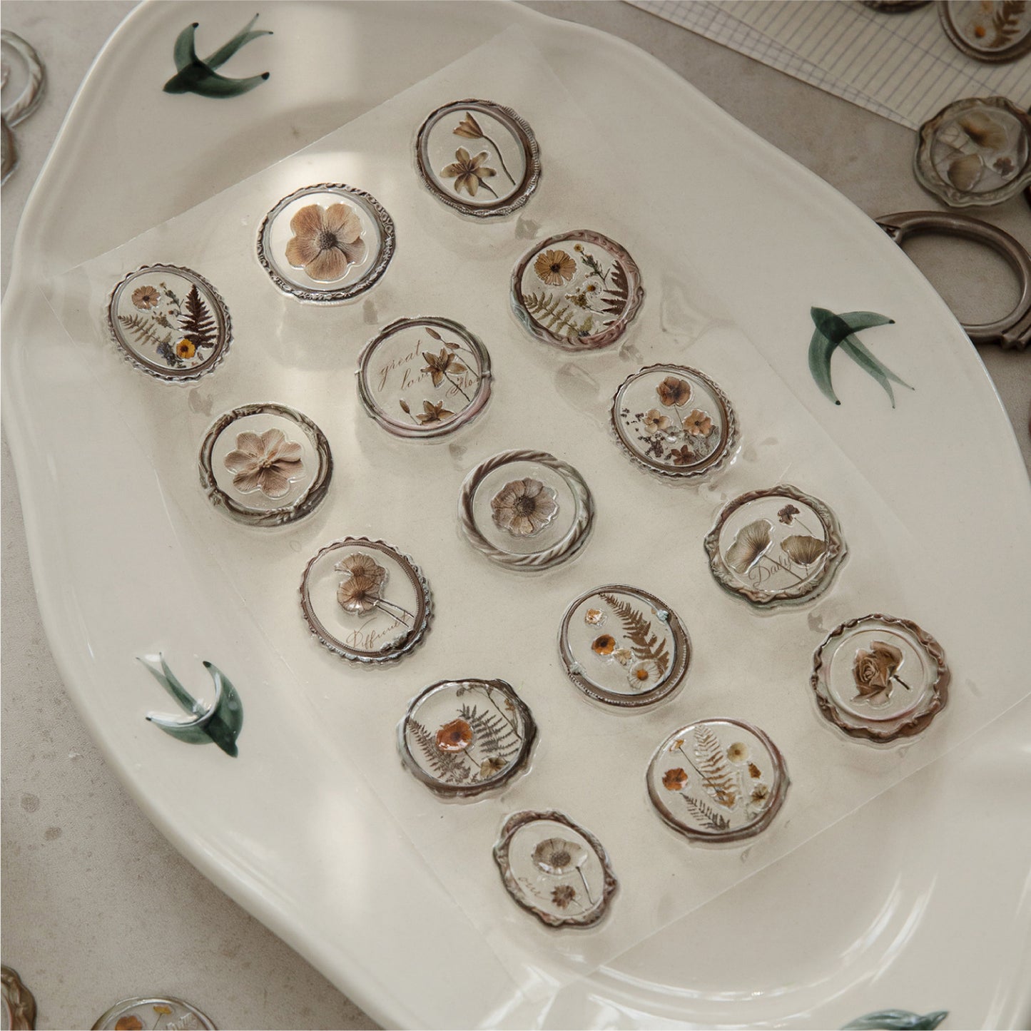 1 Sheet 3D Flowers Wax Seal Stickers HYXZ