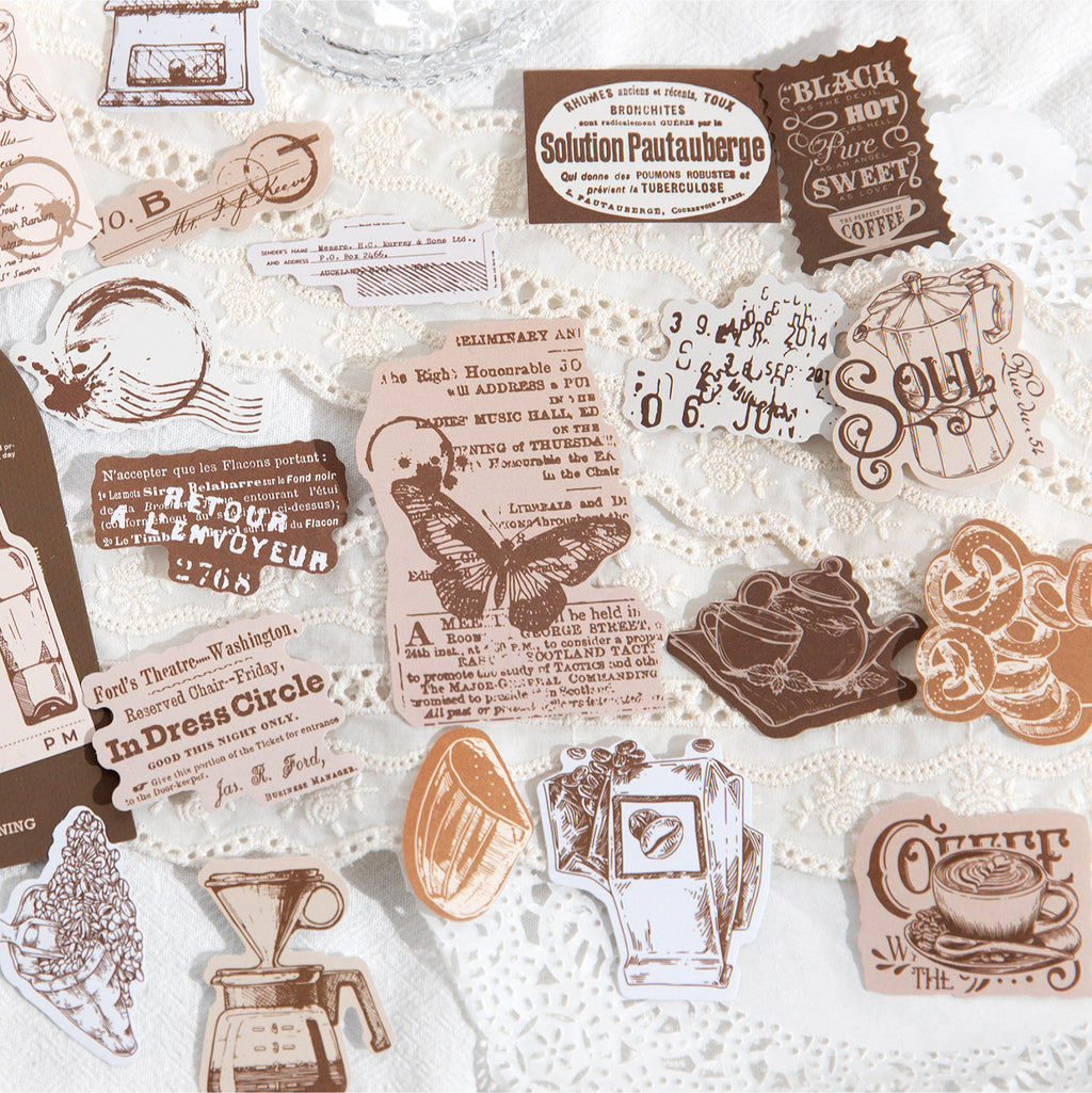 30 Pcs Vintage Scrapbook Stickers FZWR