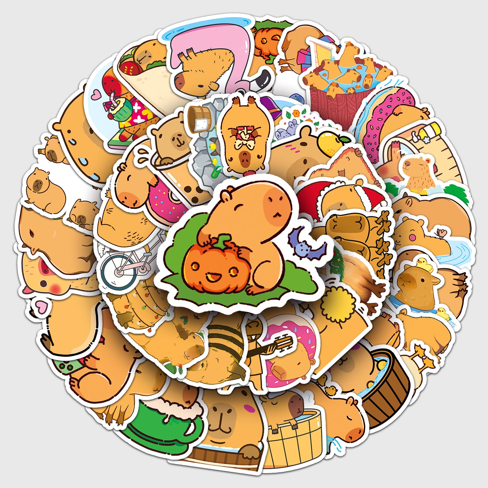 50 Pcs Vinyl Capybara Stickers ST701