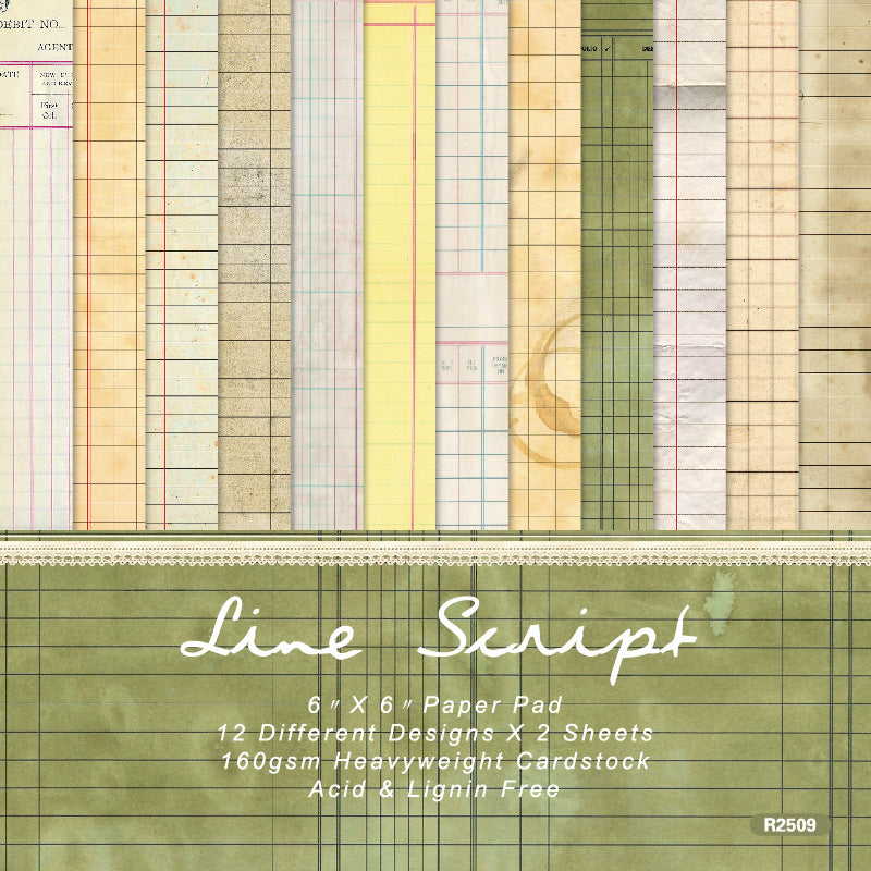 6 inch Vintage Ledger Scrapbook Paper Pad SKP509