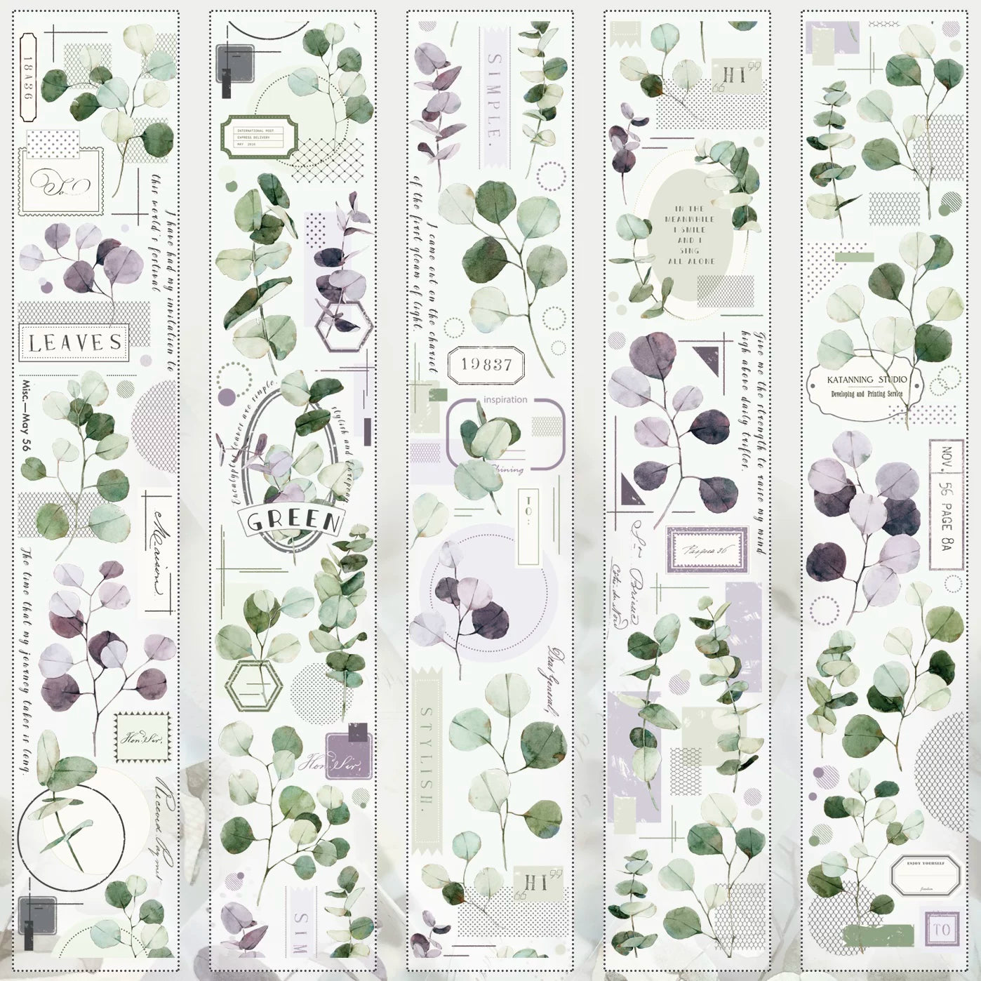 Floral Decorative Tape Rolls- Eucalyptus