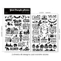 2 Sheets Waterproof Rub on Stickers - Black Halloween