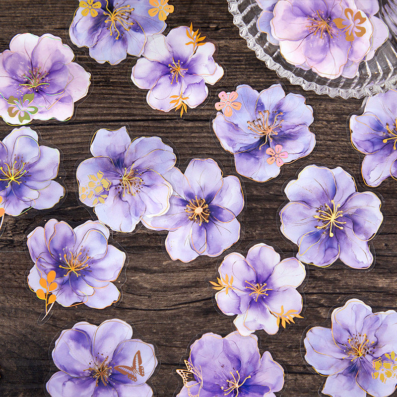 20 Pcs Flower Petal PET Stickers HWHY