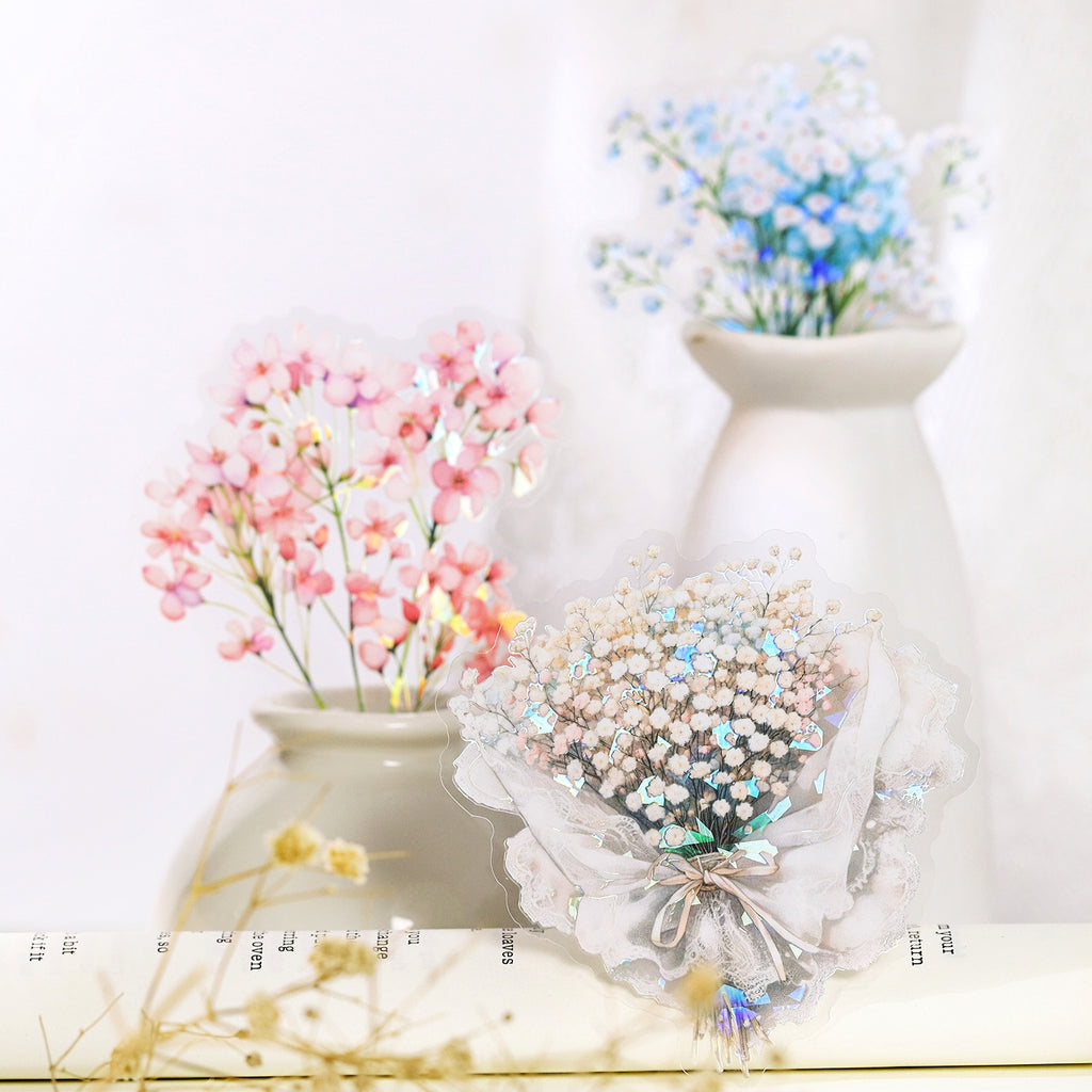10 Pcs Weeding Bouquet PET Stickers FXDD