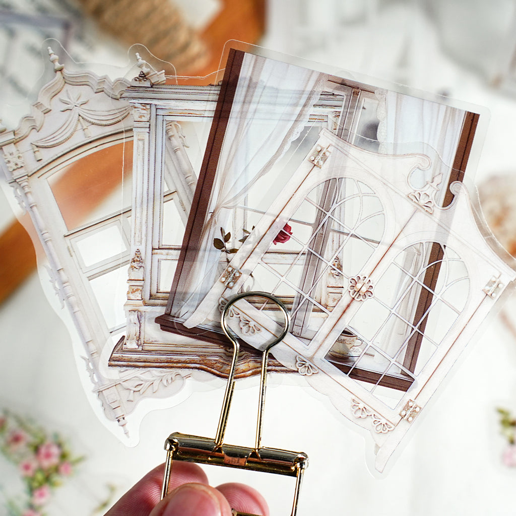 30 Pcs Vintage Window PET Stickers CJLY