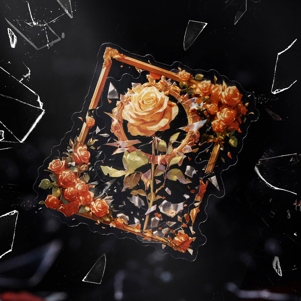 10 Pcs Rose Frame PET Stickers PSMG