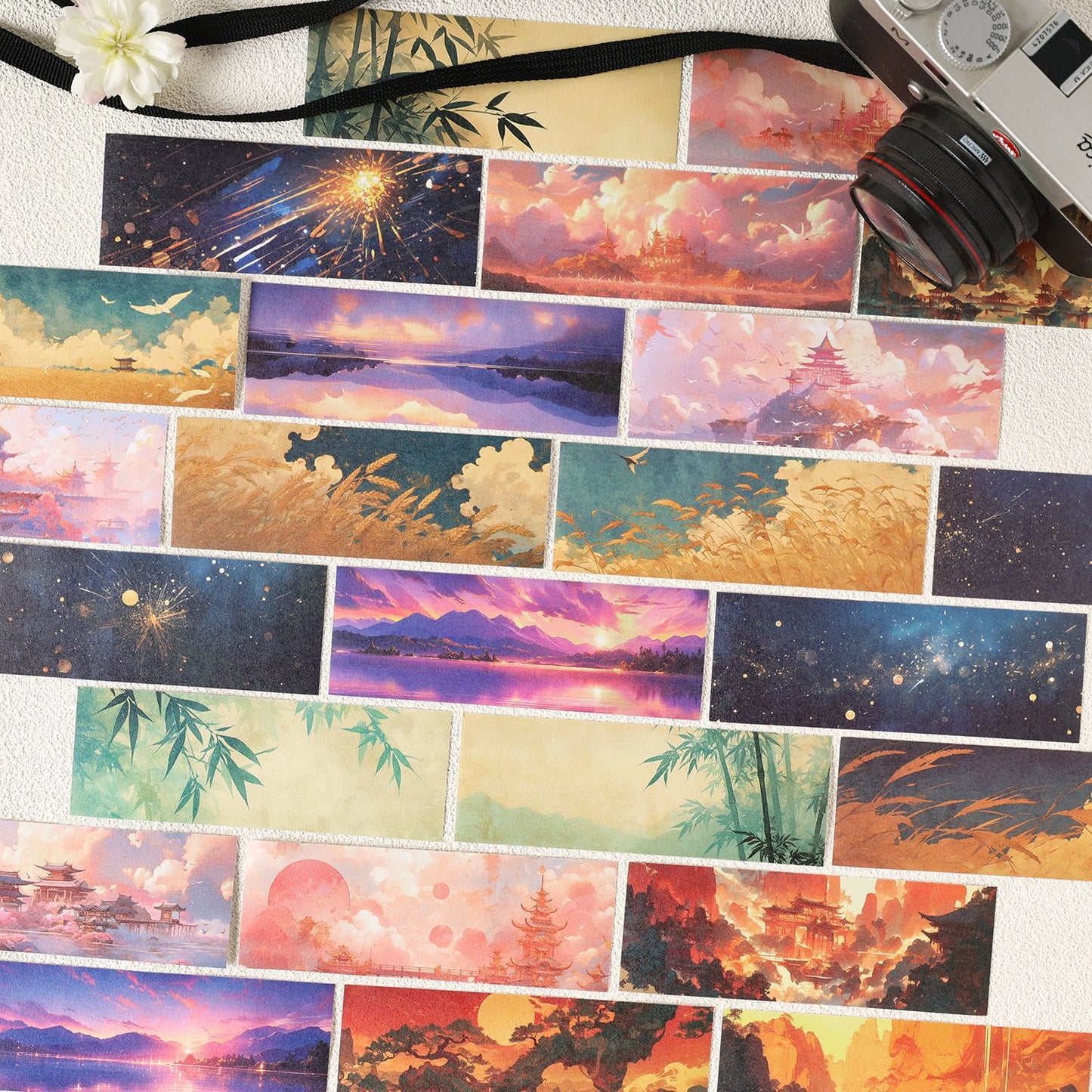 30 Sheets Sunset Landscape Washi Stickers ZRYXJ