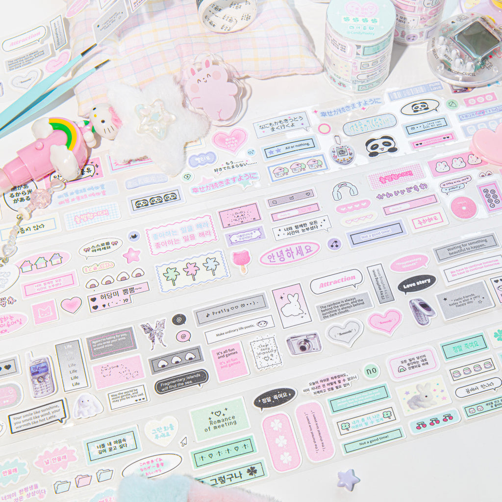 1 Roll Cute Journal Die Cut Stickers Tape ZZBQ