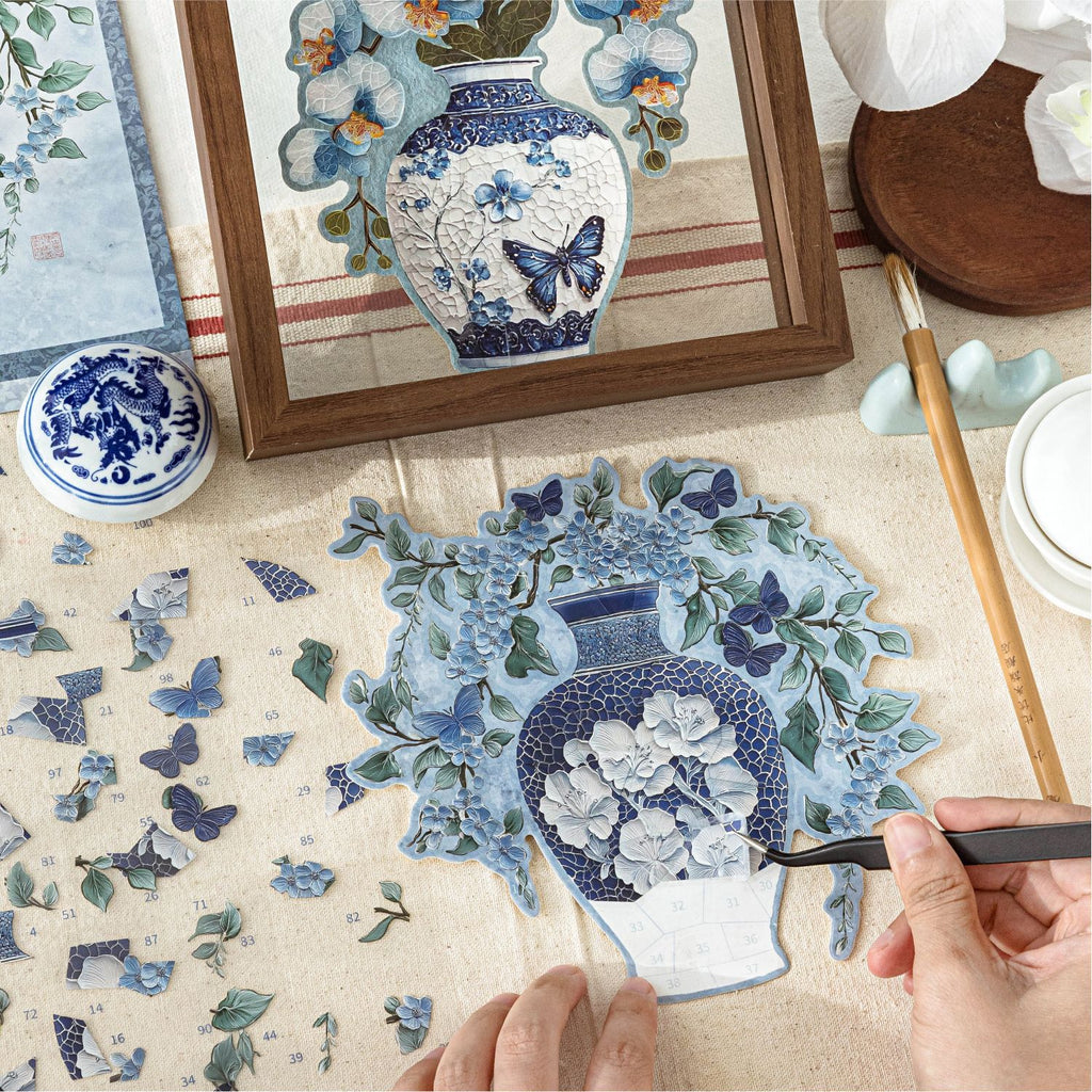 Vase Jigsaw Puzzle DIY Stickers Kit FHCM