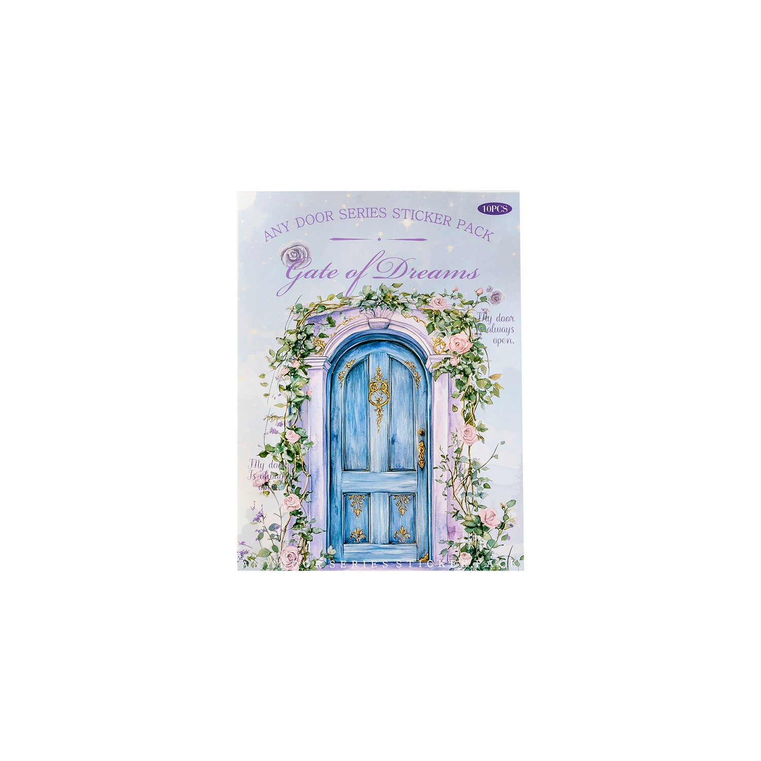 10 Pcs Floral Wooden Door Cardstock Stickers RYMX