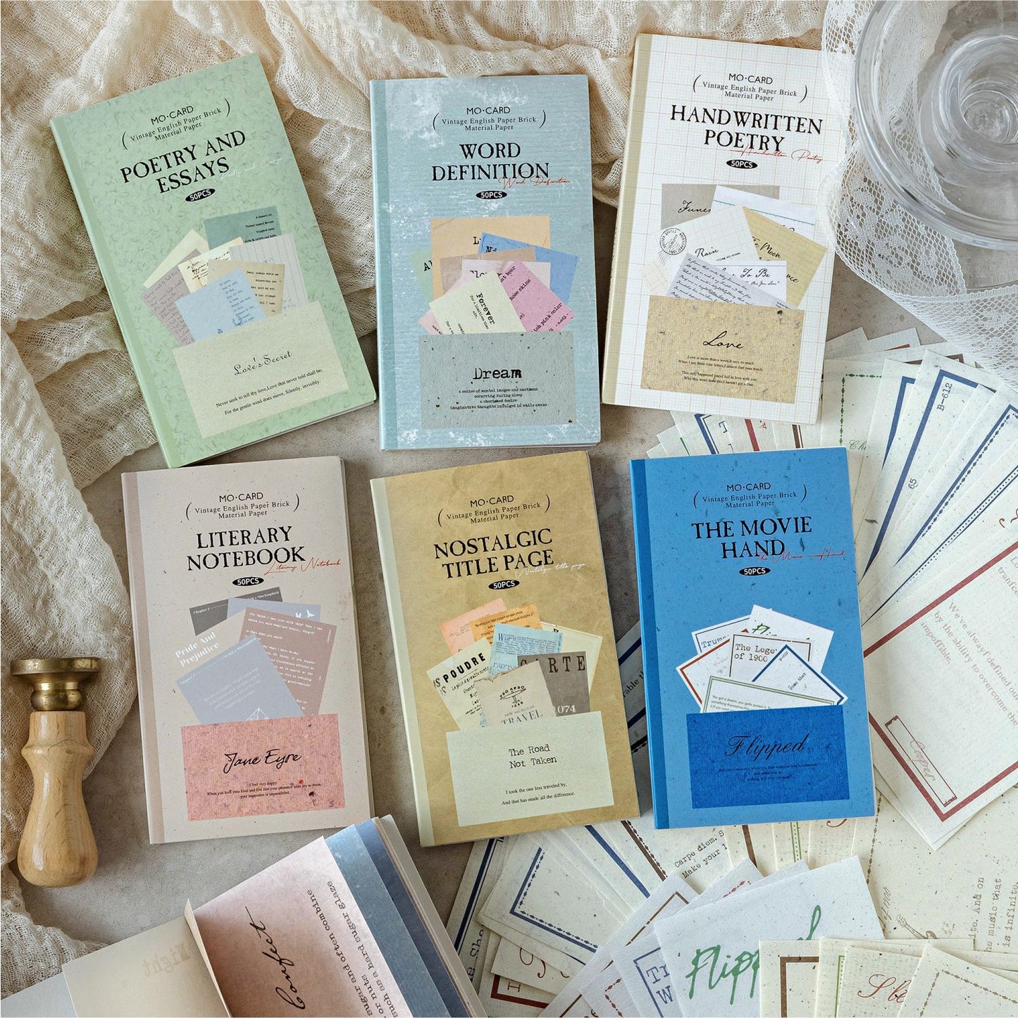 50 Pcs Vintage Dictionery Journal Paper YWTSG