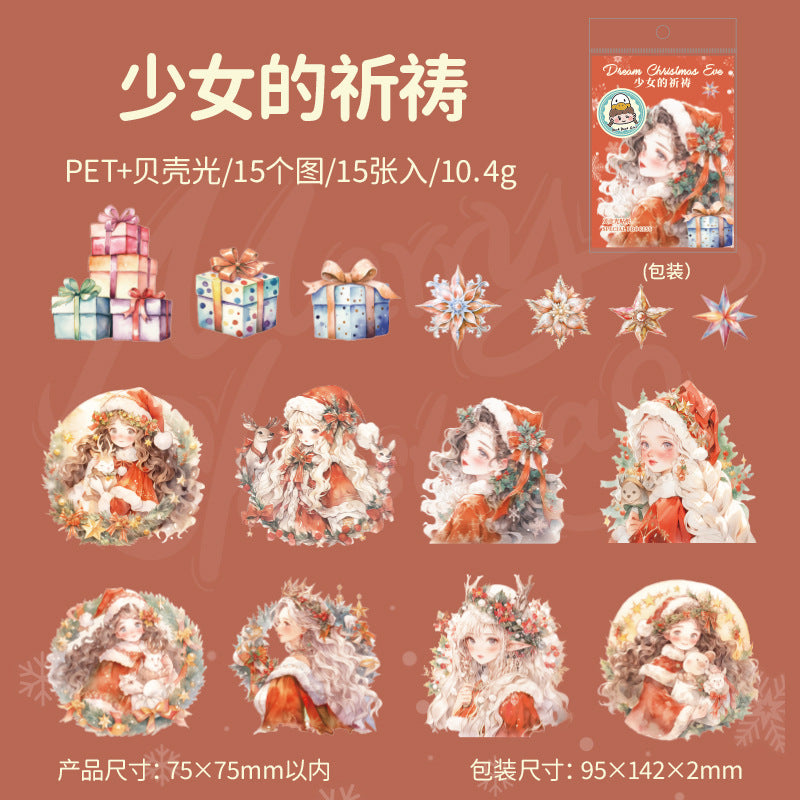 15 Pcs Christmas PET Stickers MHSD