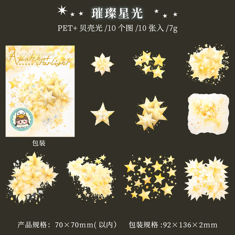 10 Pcs Star PET Stickers YPXG