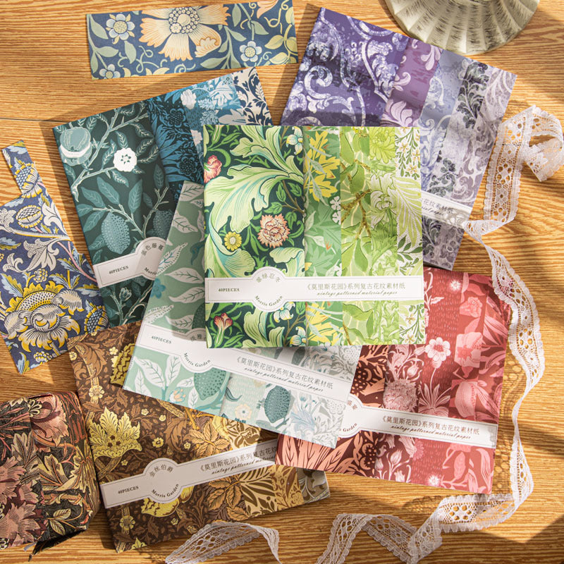 40 Pcs Maurice Theme Scrapbook Paper MLSHY
