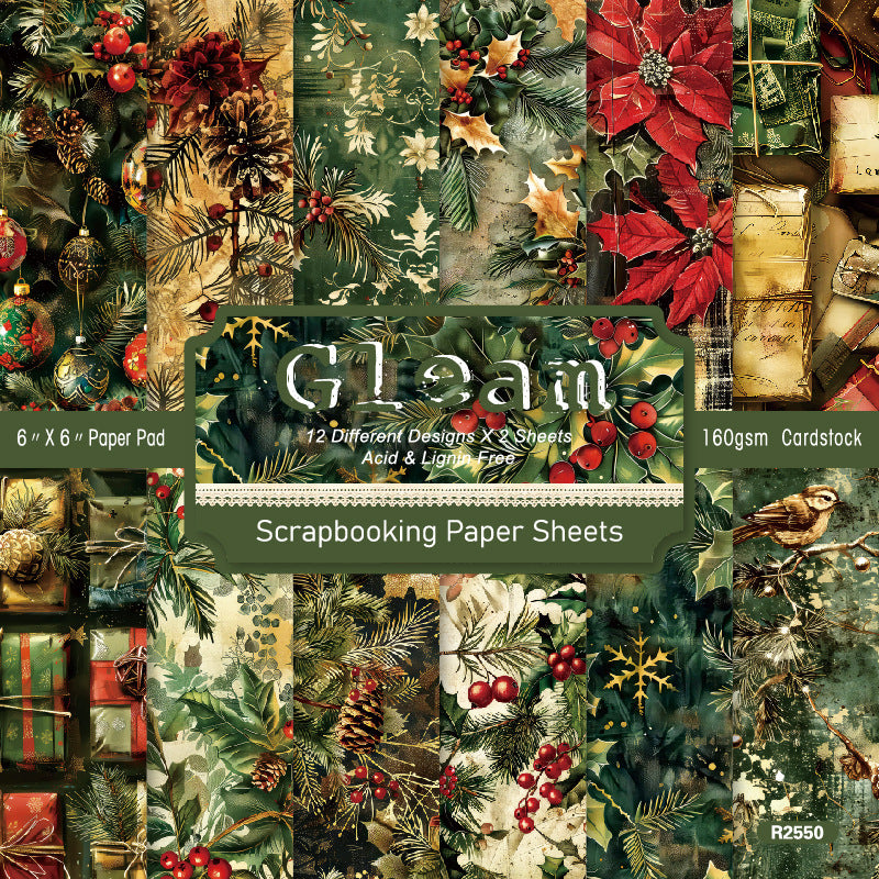6 inch Christmas Scrapbook Paper Pad SKP550