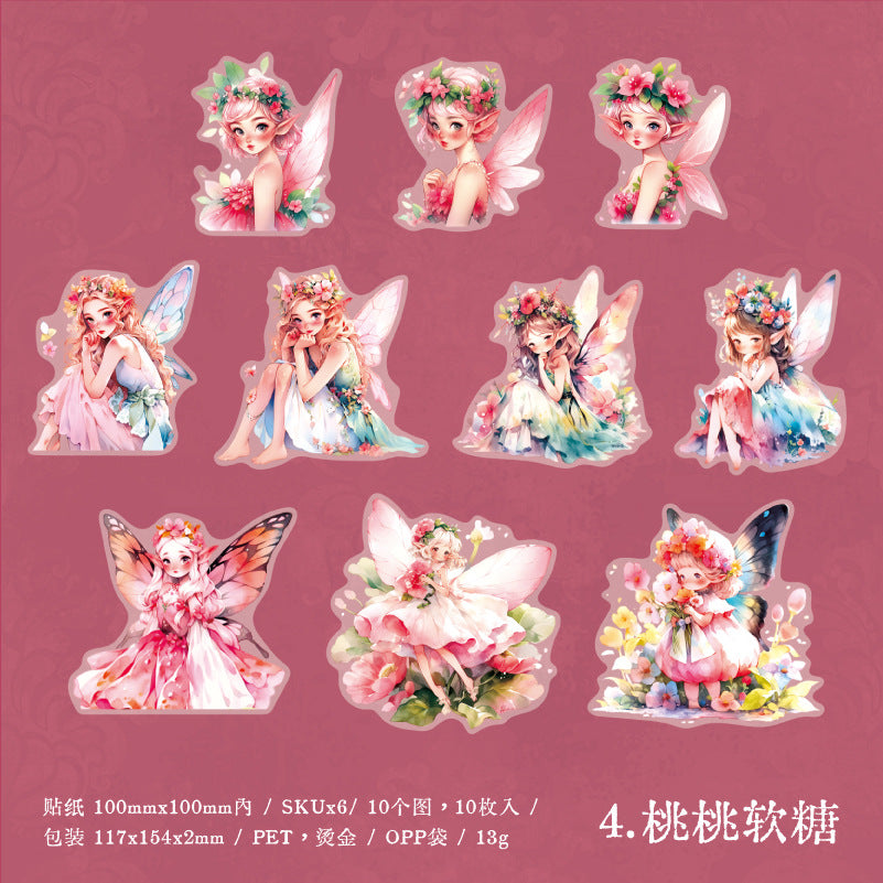 10 Pcs Fairy PET Stickers XYZML