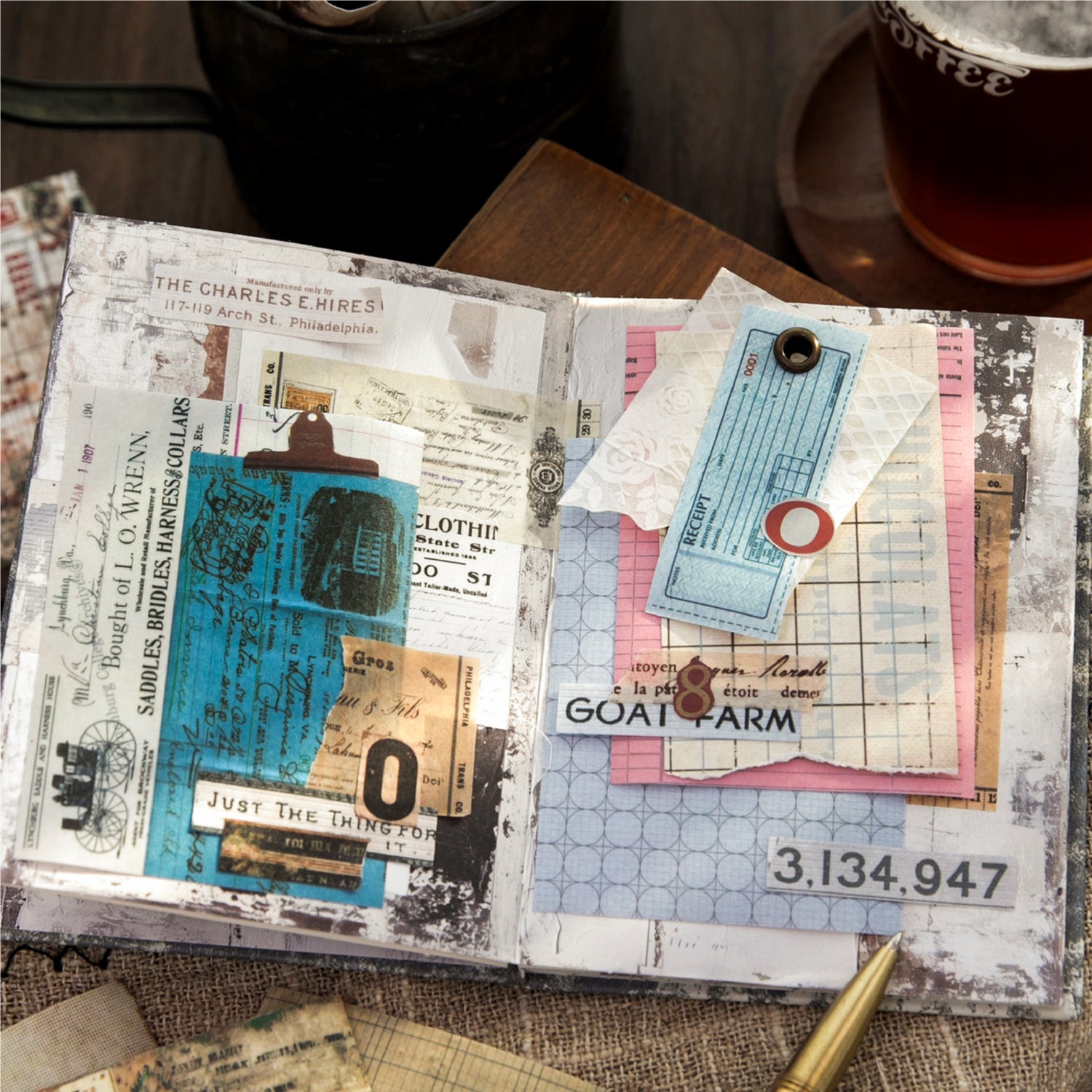 48 Sheets Old Bill Junk Journal Paper JZDX