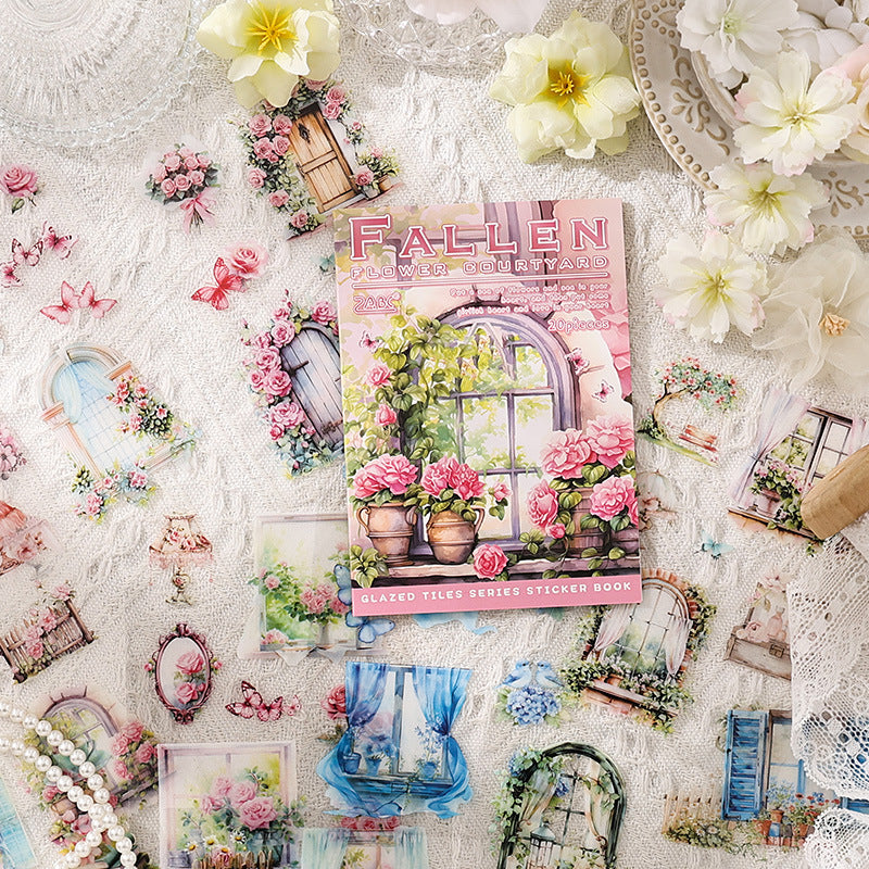 20 Pcs Garden Theme PET Stickers Book LLWS