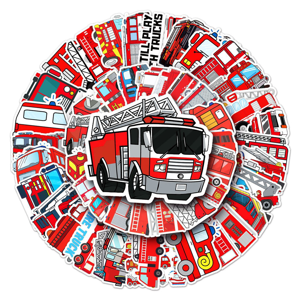 50 Pcs Vinyl Fire Engine Stickers XFC493
