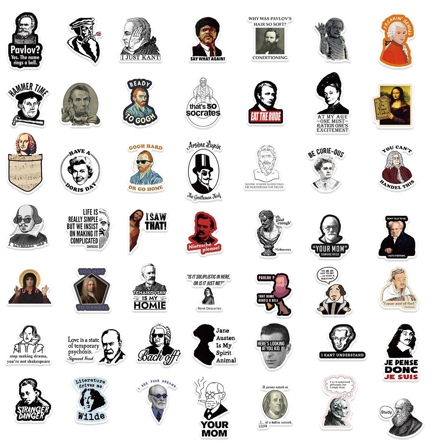 50PCS Funny Sarcastic Meme Vinyl Stickers FUN03