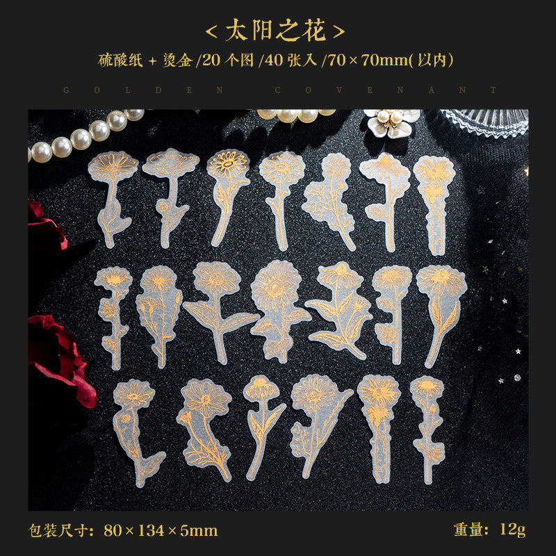 40 Pcs Vintage Sulfuric Acid Paper Stickers JSYD