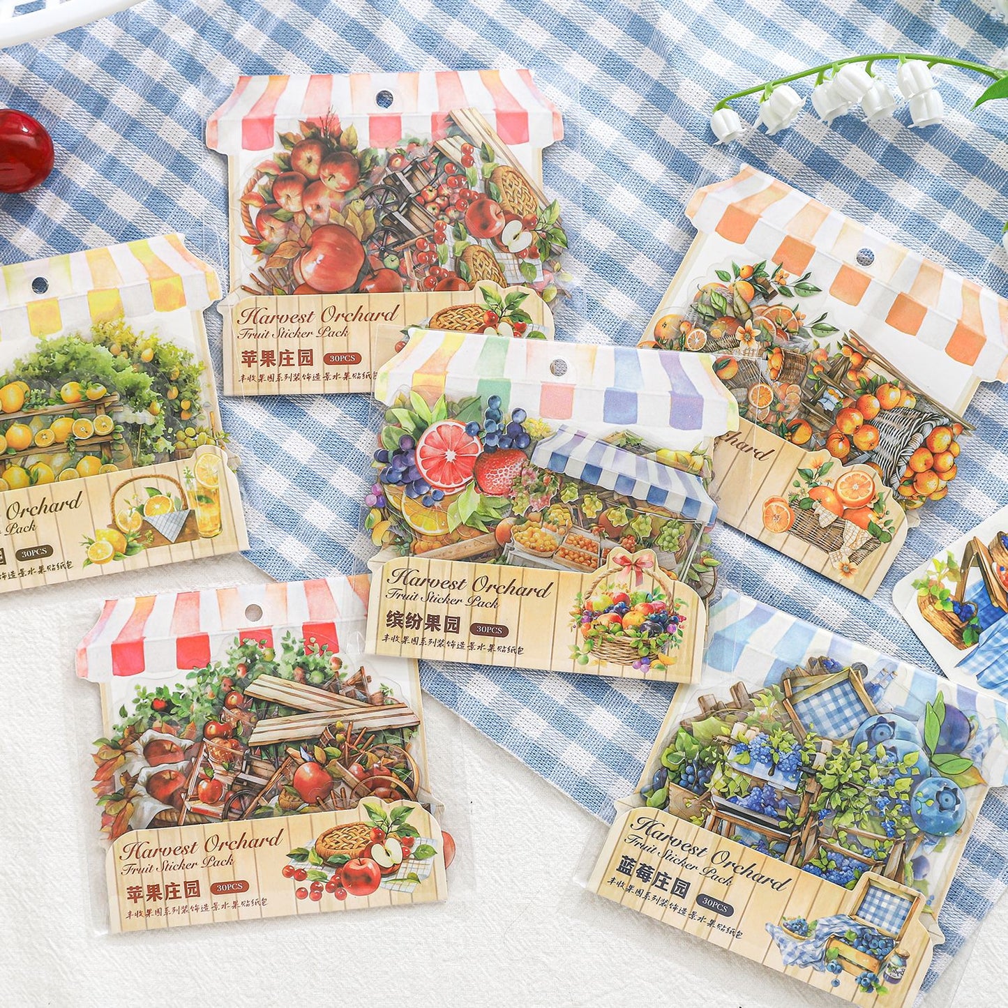 30 Pcs Fruit Shop PET Stickers FSGY