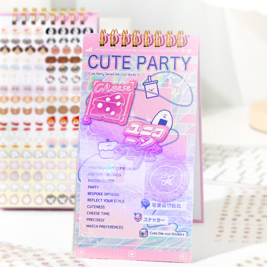 24 Sheets Cute Planner PET Stickers Book KAPD