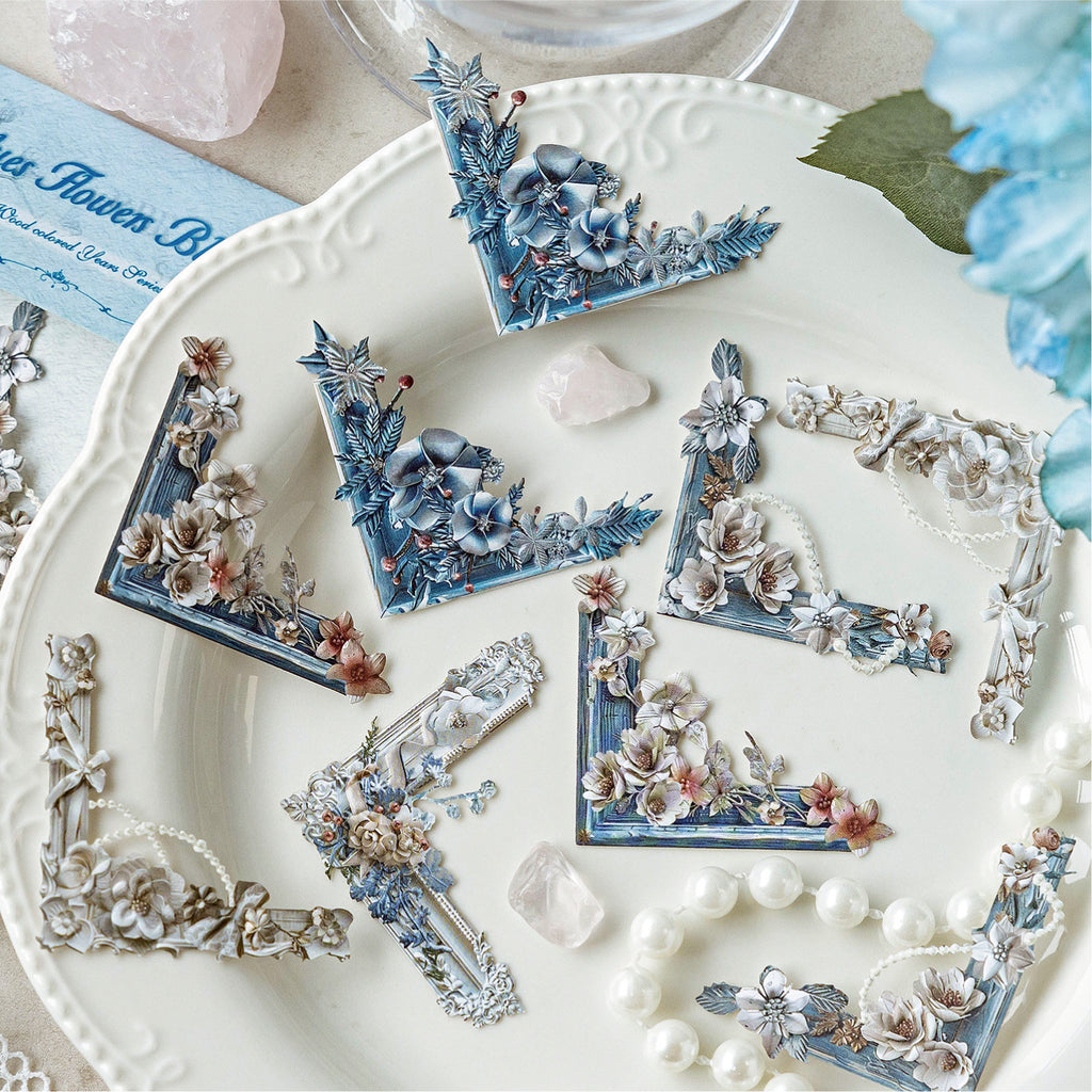 20 Pcs Floral Scrabook Corner Stickers MSSY