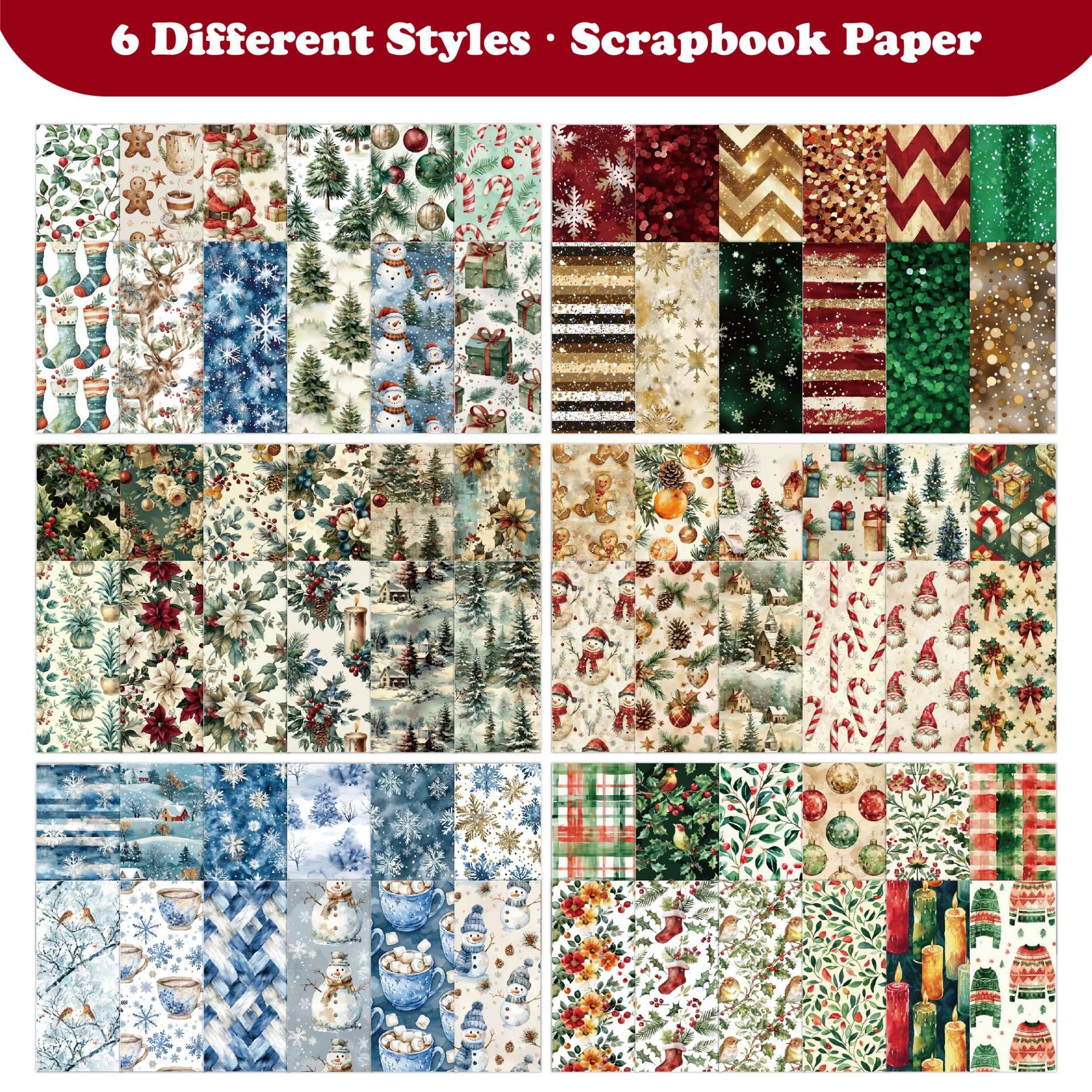 6 inch Christmas Scrapbook Paper Pad PAG56