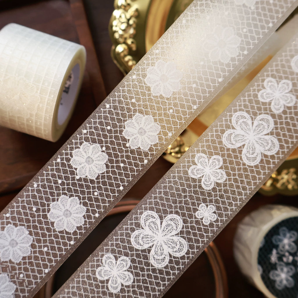 Floral Decorative Tape Rolls- Pure White Guipure