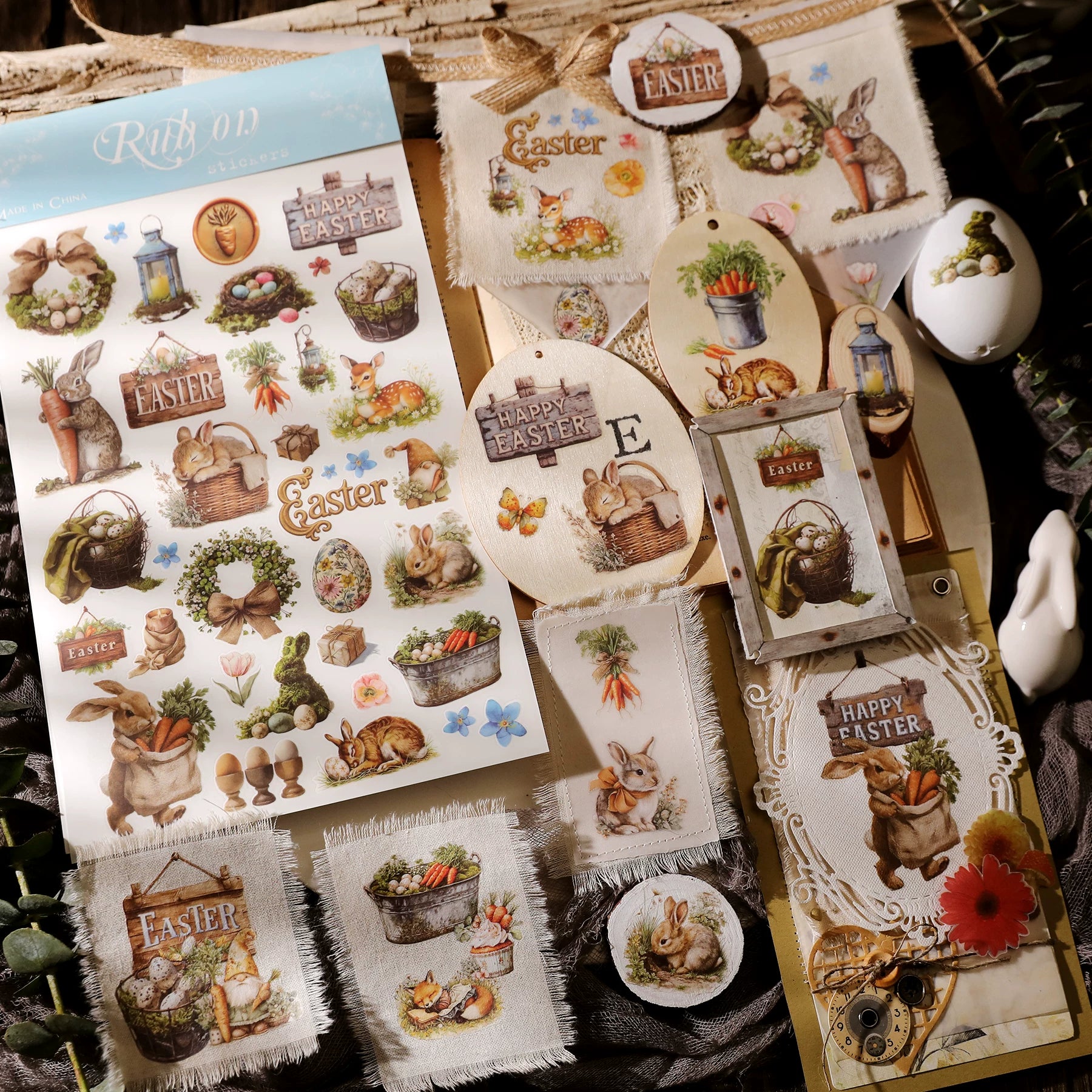 3 Sheets Rub on Stickers - Easter