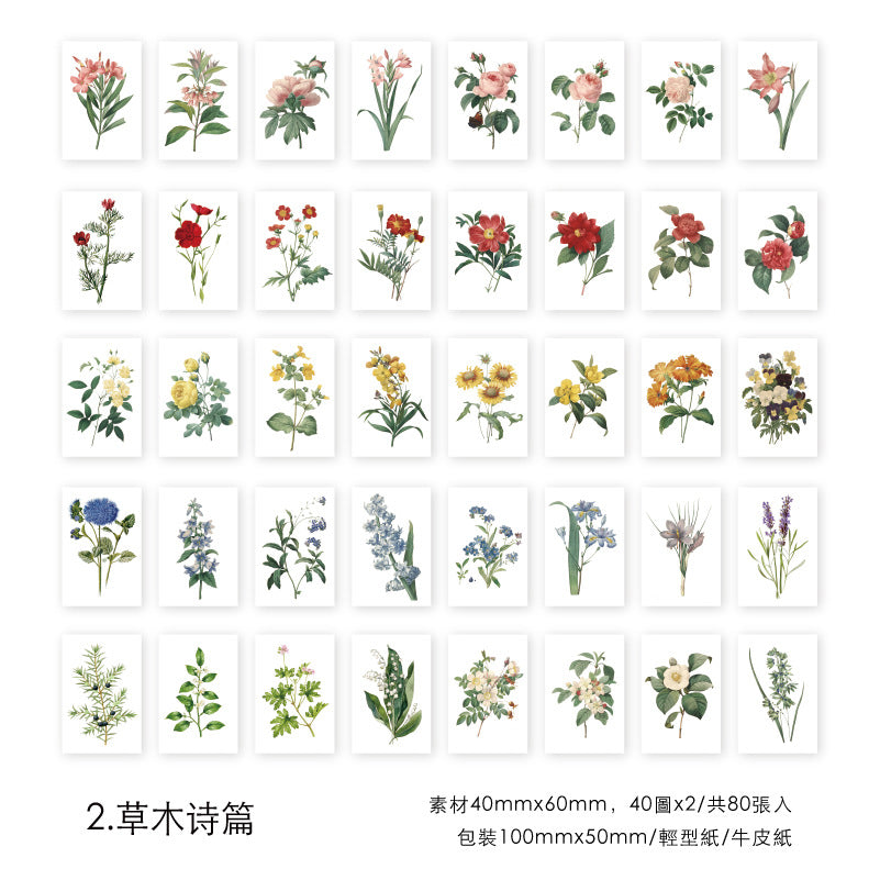 80 Pcs Mini Junk Journal Paper LNSY