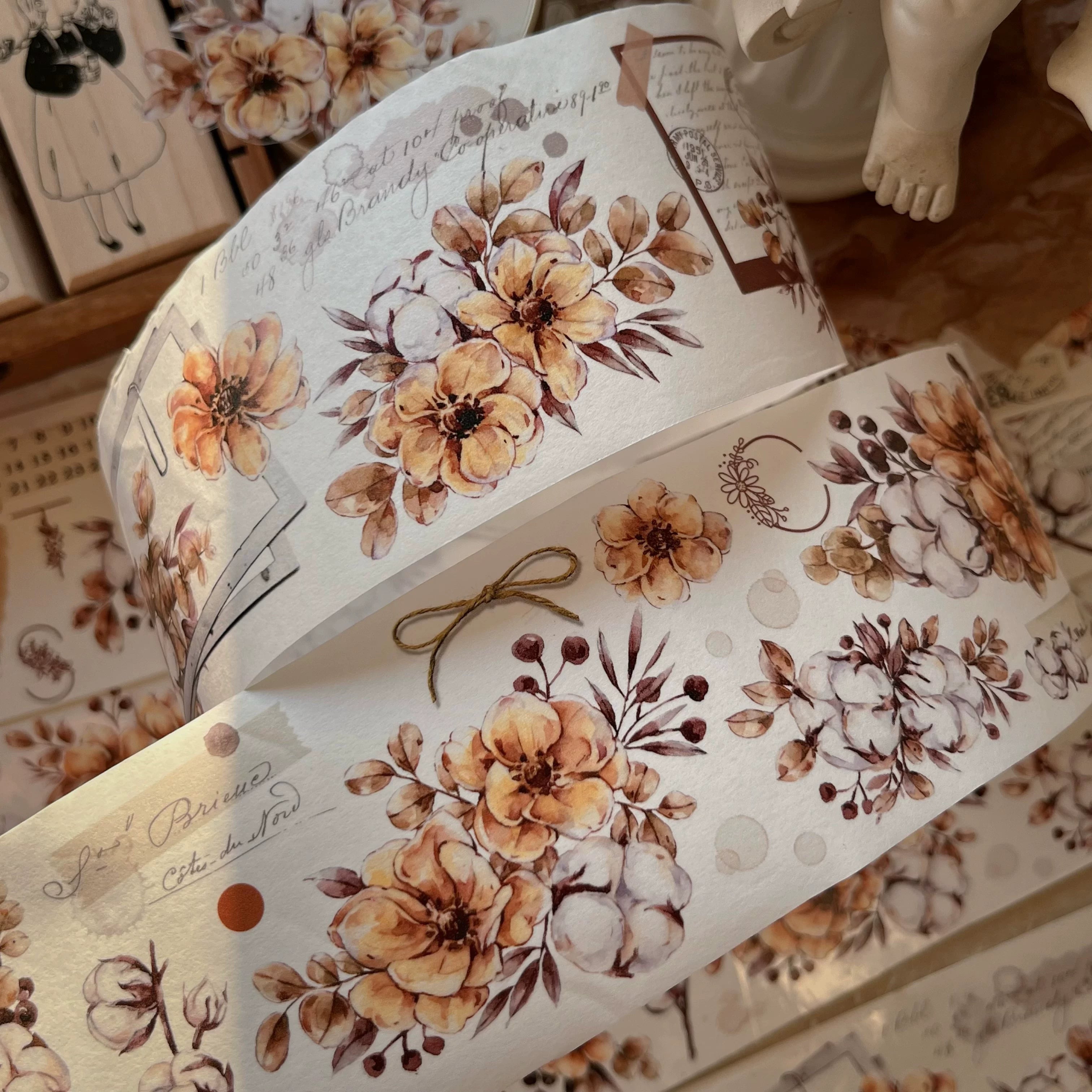 Floral Decorative Tape Rolls- Amber Glimmer